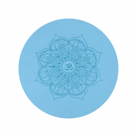 Tappetino yoga rotondo da meditazione in gomma ecologica PU, non tossico, di colore rosa, da 60 cm, con cerchio grande e spesso