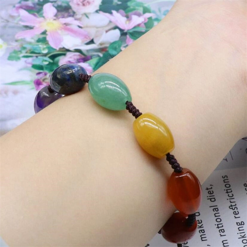 Seven Chakra Braided Natural Stone Yoga Bracelet Retro Lapis Bucket Beads Girlfriends Couple Crystal Agate Prayer Weave Bracelet