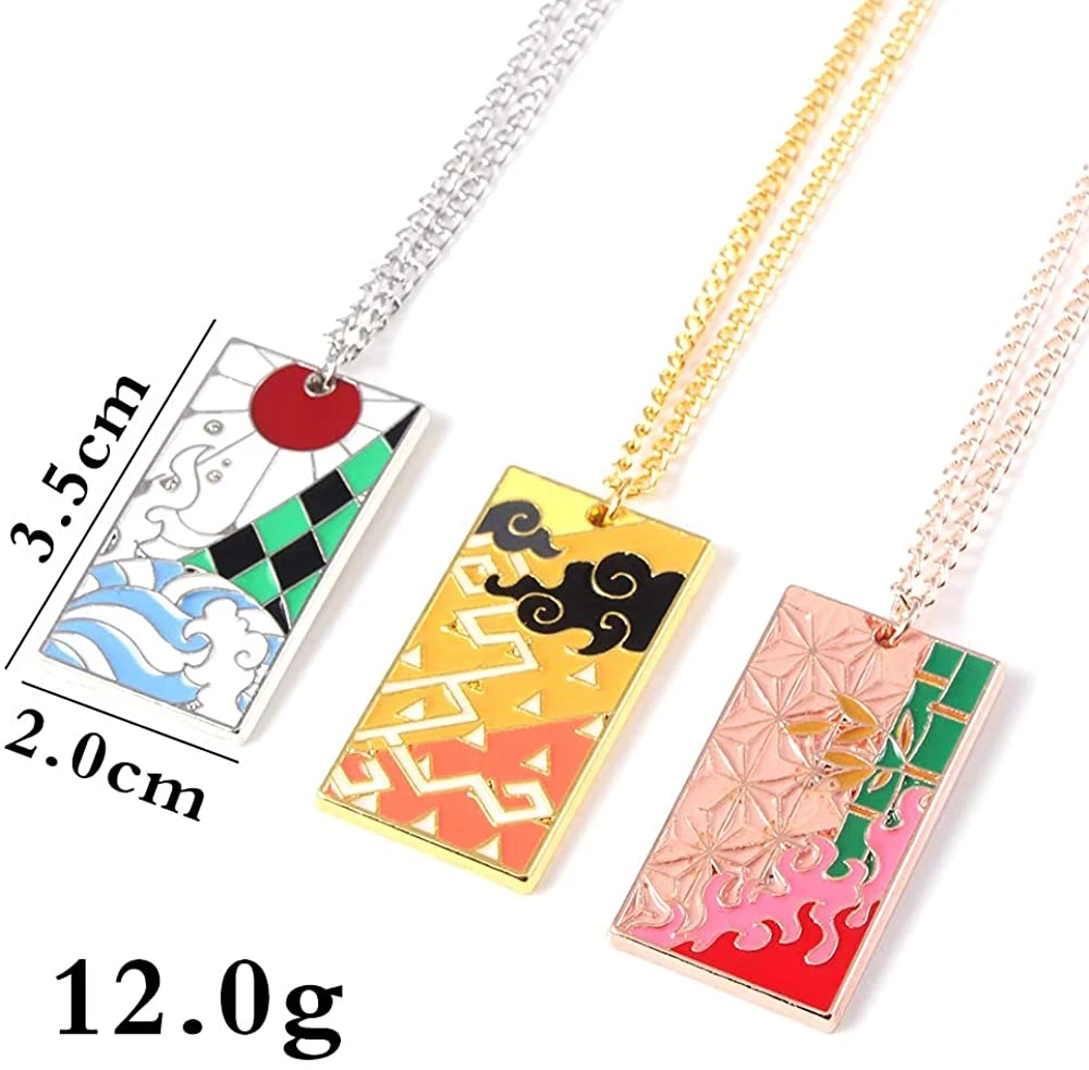 Packaging Metal Pendant Enamel Printing Custom Logo Wholesale Promotion Gift Anime Demon Slayer Fashion Design Decoration Necklace